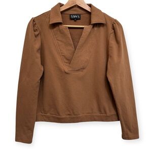 SSYS The Label The Long Sleeve Ellie Top Sweatshirt Polo Small